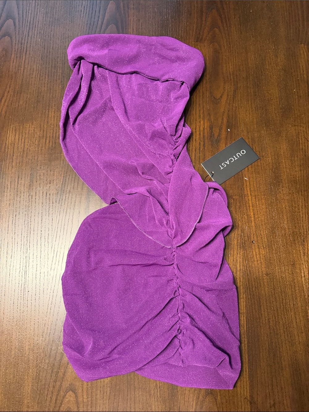 Outcast Purple Ruched Mini Skirt